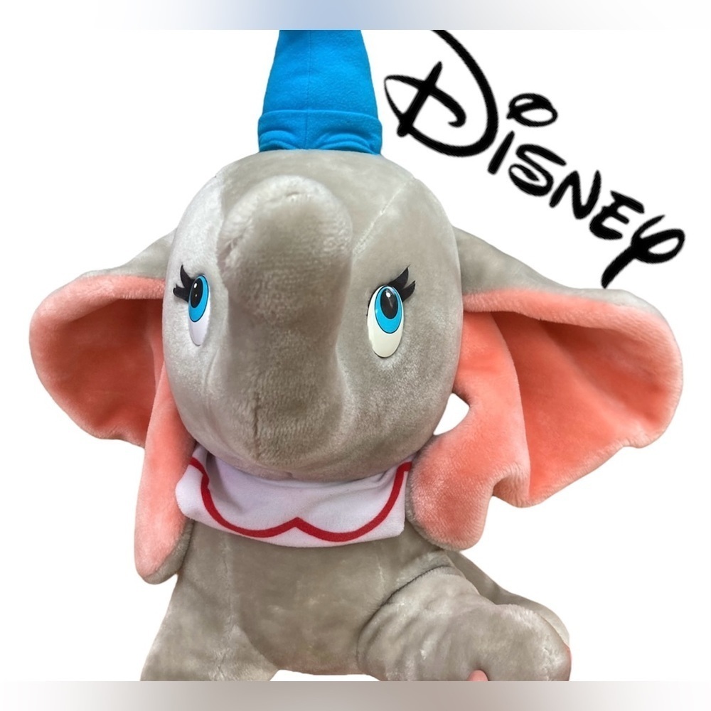 Vintage 80s‎ Dumbo Plush 22” XL Walt Disney World Blue Hat Elephant Stuffed Toy